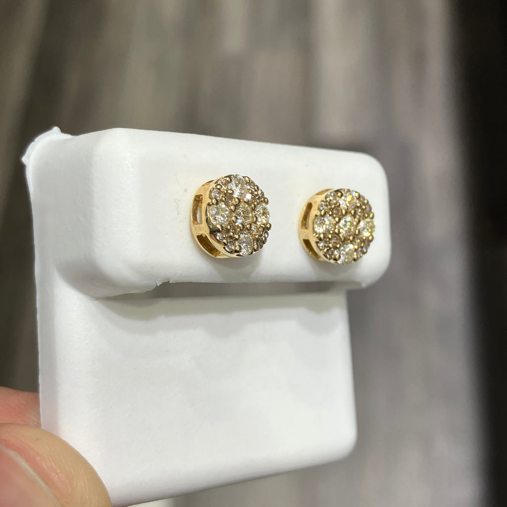 10k Yellow Gold Natural Diamond Stud Earrings