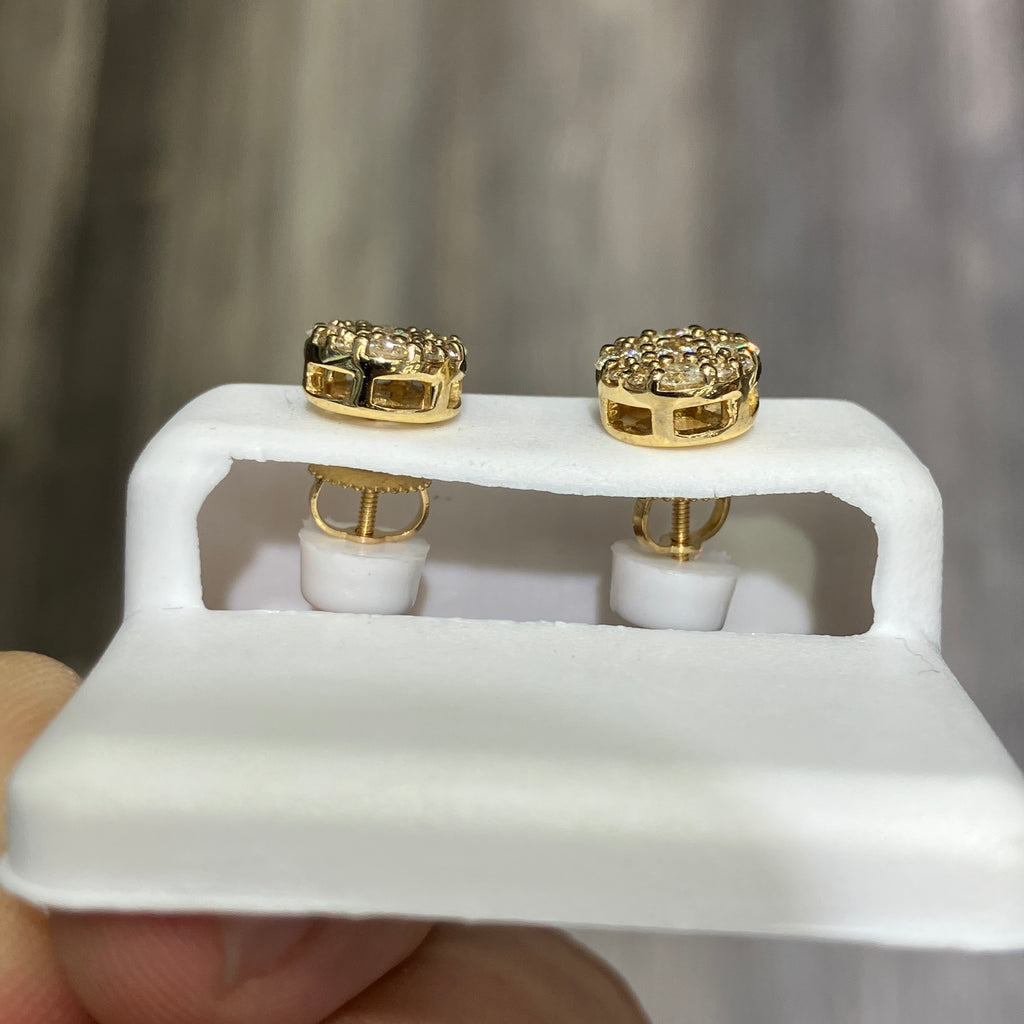 10k Yellow Gold Natural Diamond Stud Earrings