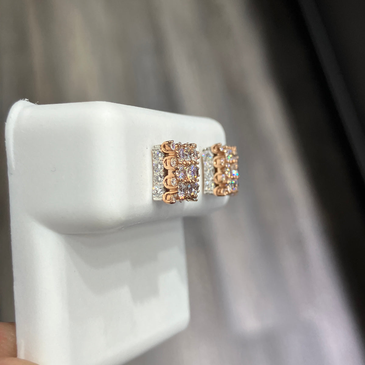 10K Rose Gold w/ 1.14CTW Natural Diamond Stud Earrings
