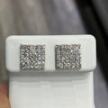 Square Natural Diamond Stud Earrings in 10k Yellow Gold