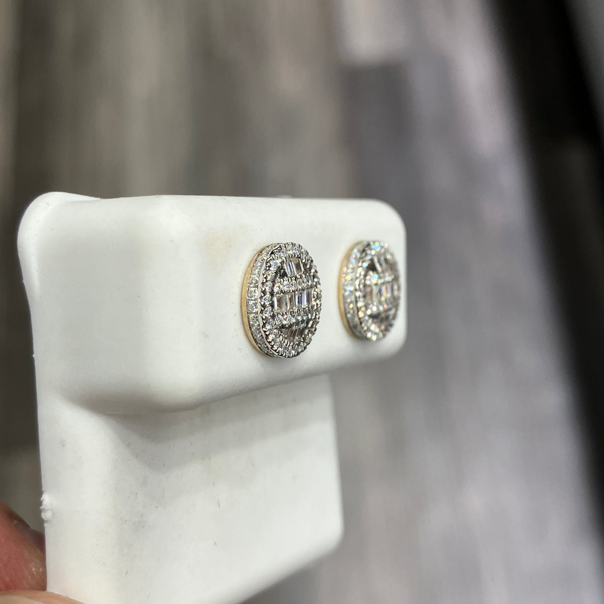 10k Yellow Gold VVS D-Color Moissanite Stud Earrings