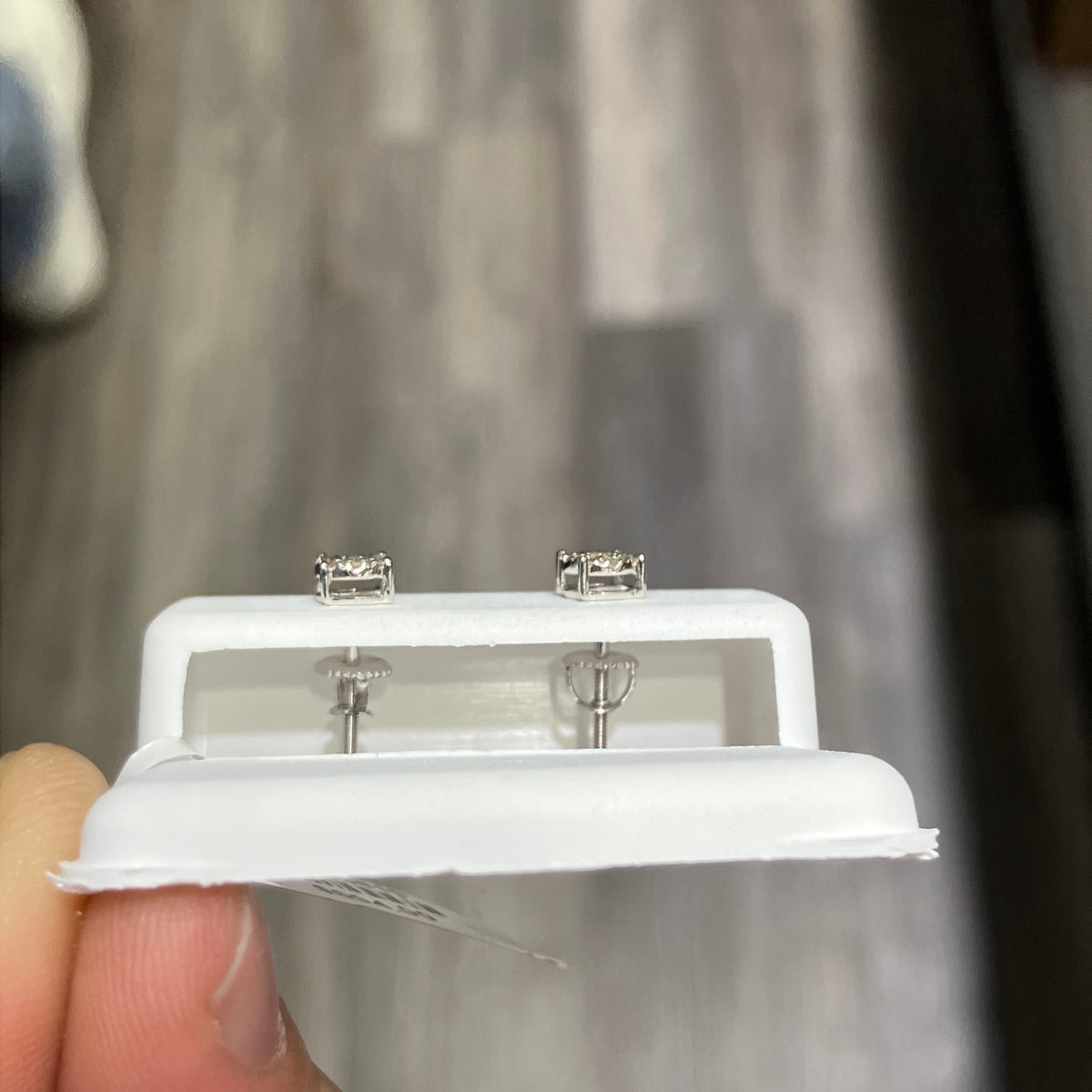 Natural Diamond Stud Earrings in 10k White Gold