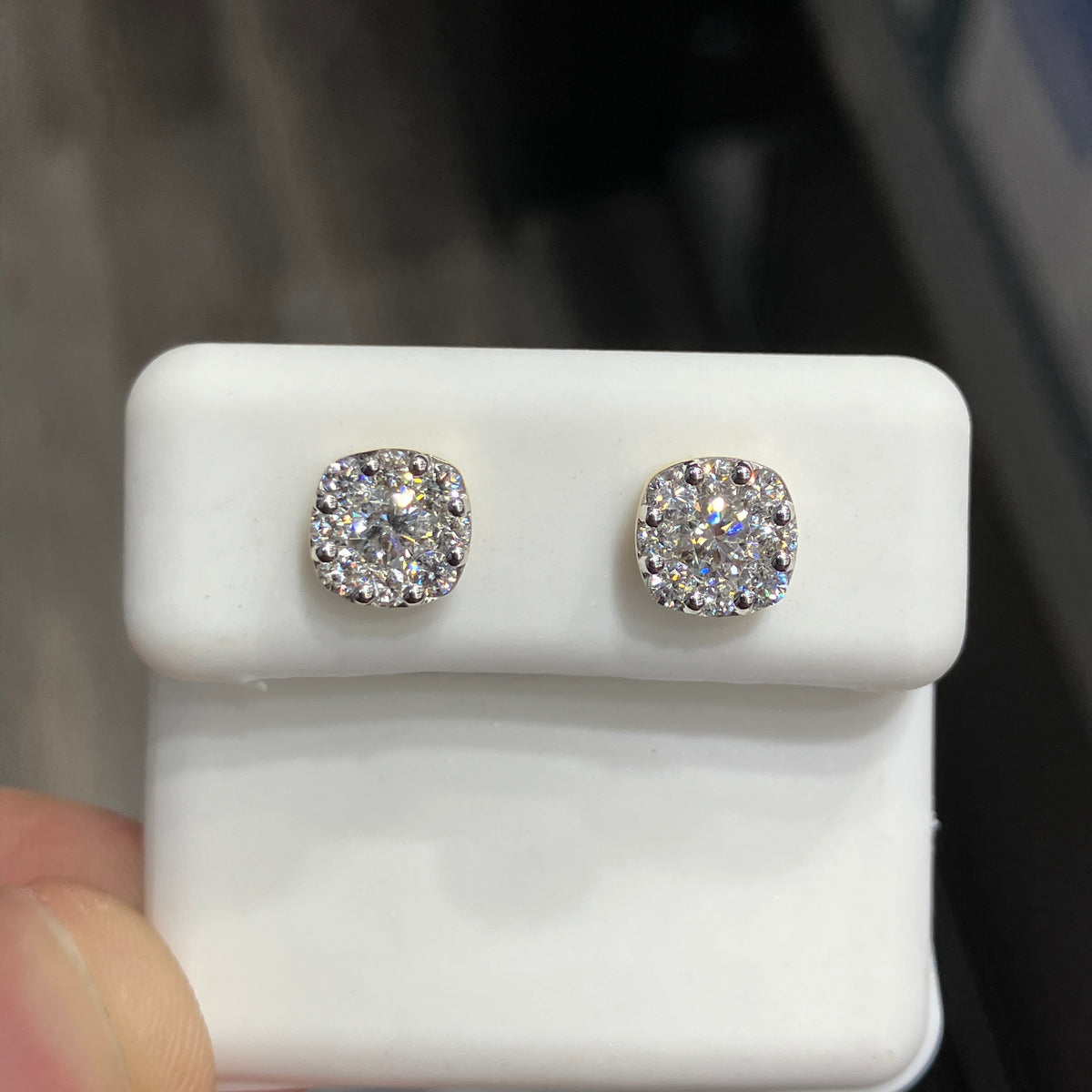 1.01 CTW VS Lab Grown Diamond Yellow Gold Stud Earrings