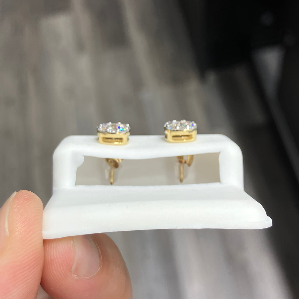 1.01 CTW VS Lab Grown Diamond Yellow Gold Stud Earrings