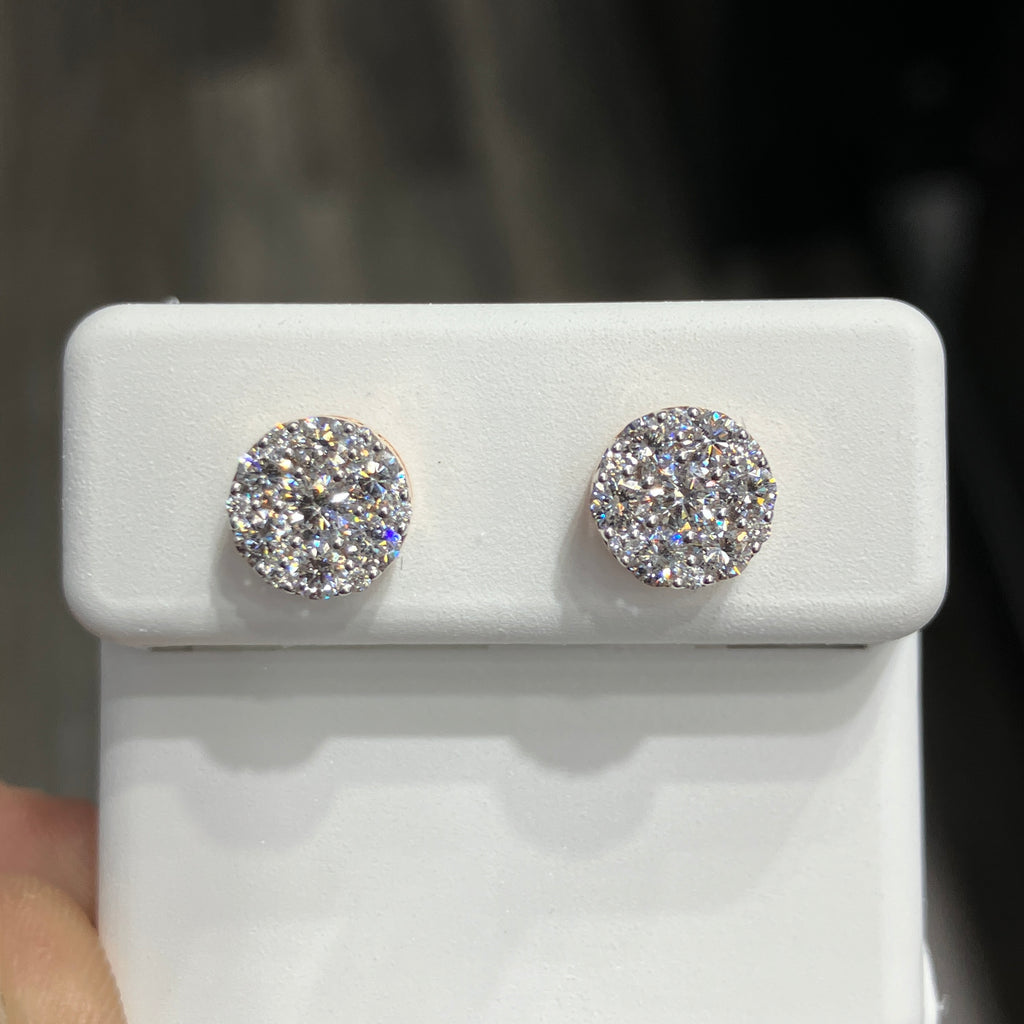 10K Rose Gold Lab Diamond 0.89CTW VS Stud Earrings