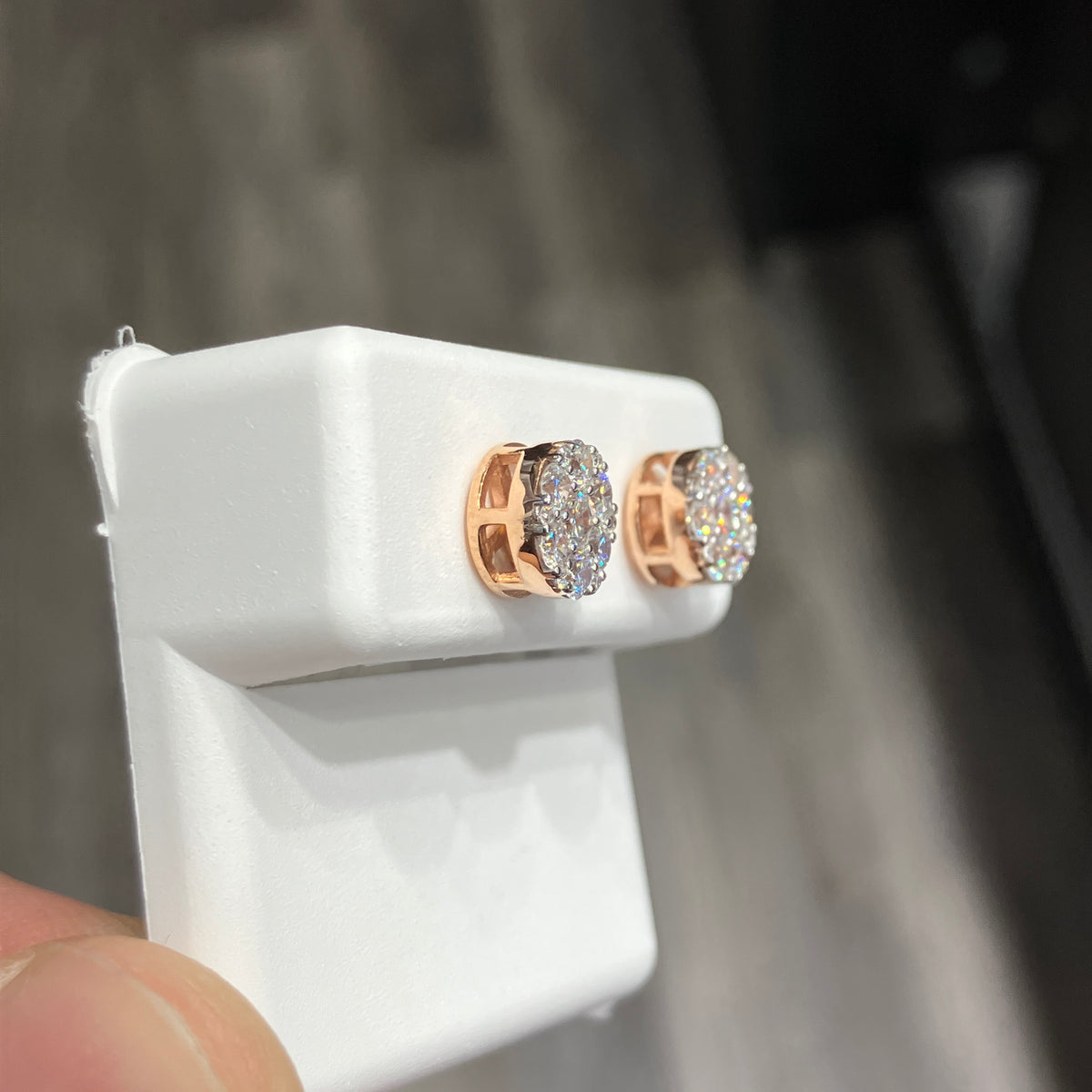 10K Rose Gold Lab Diamond 0.89CTW VS Stud Earrings