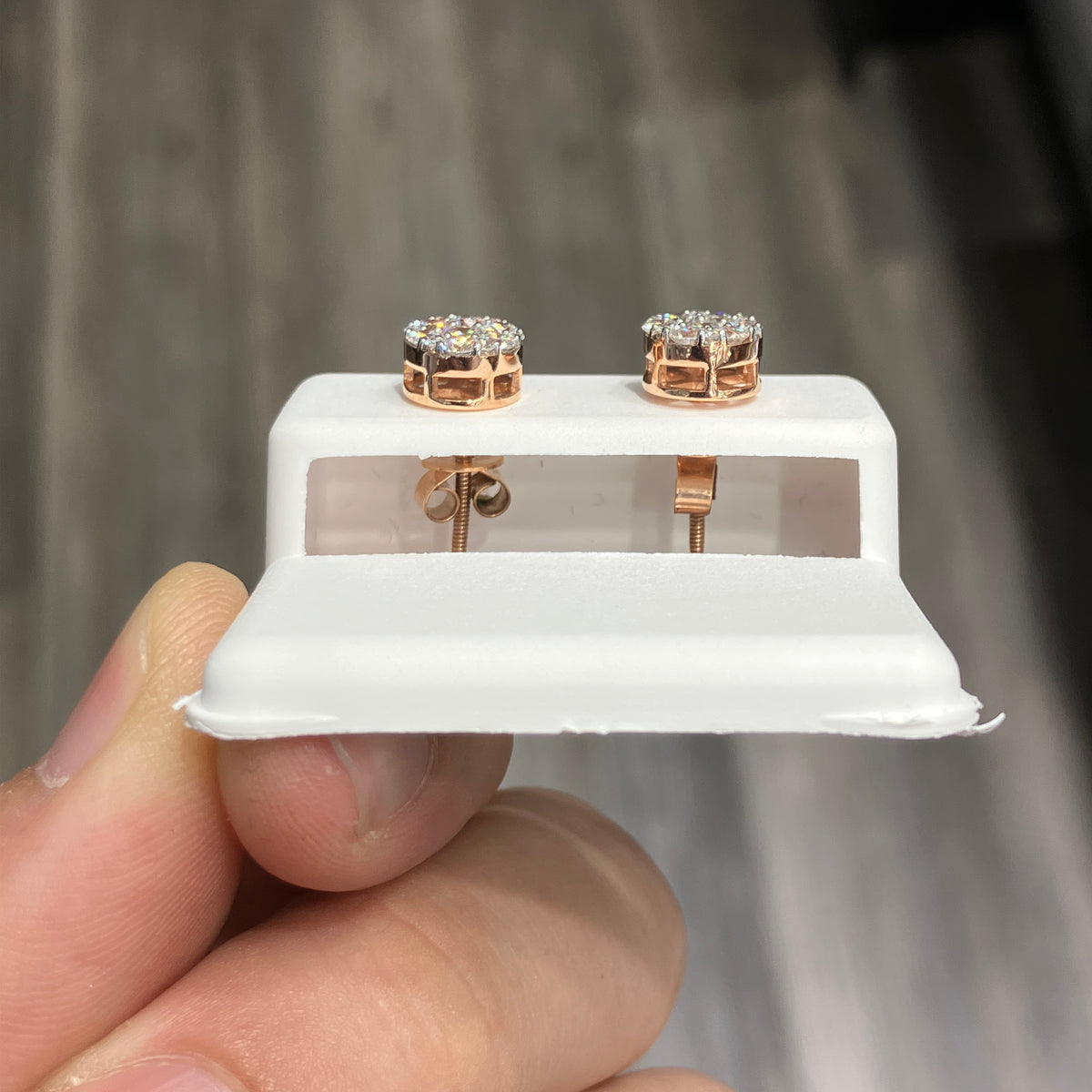10K Rose Gold Lab Diamond 0.89CTW VS Stud Earrings