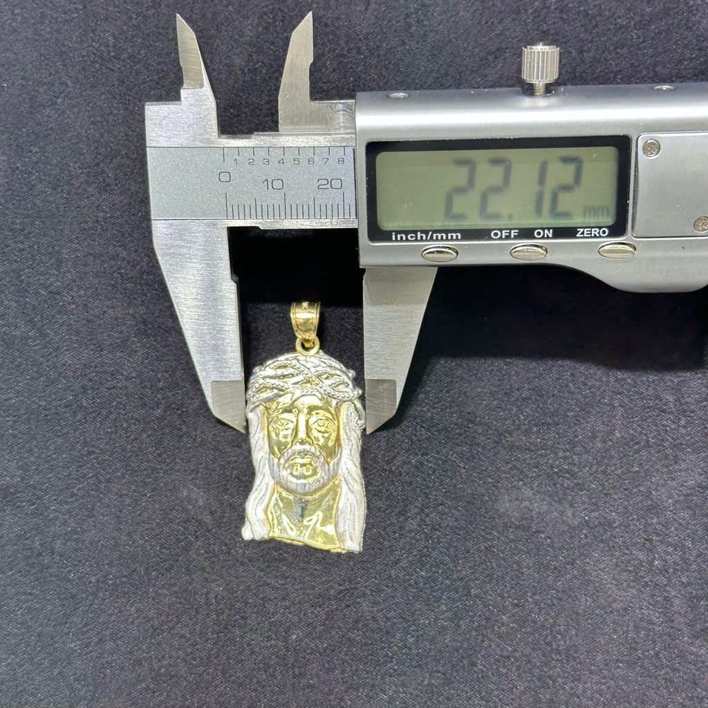 Jesus Face Charm 10k Two-Tone Gold Pendant