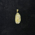 10K Gold Virgin Mary Pendant with Cubic Zirconia