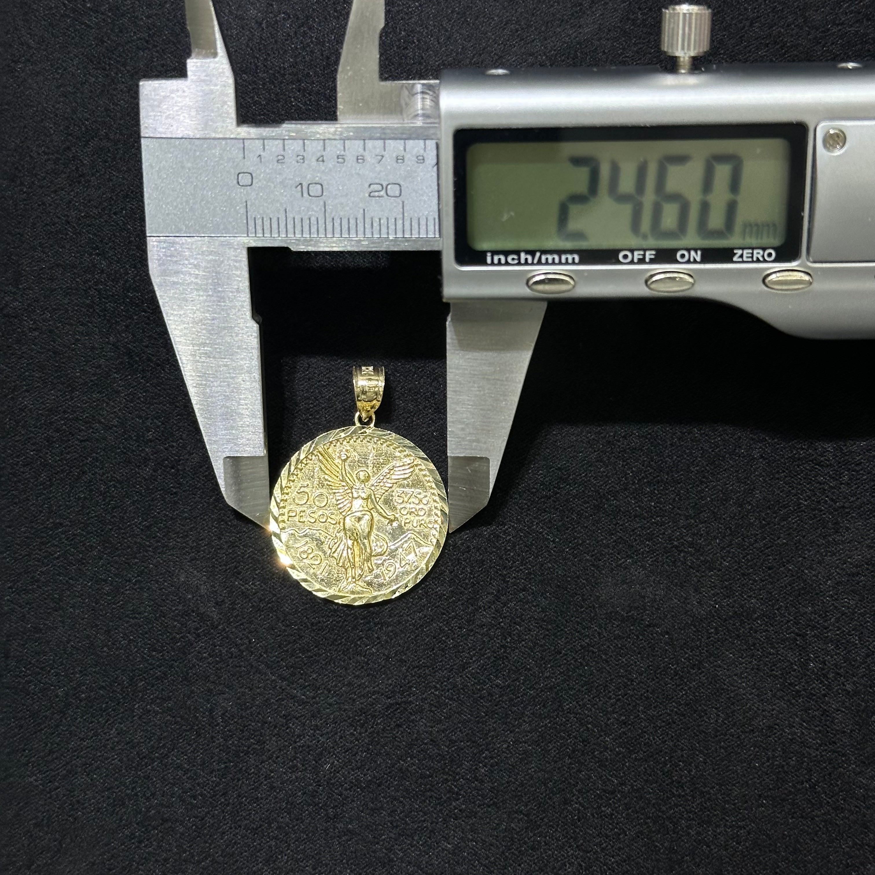 10k Yellow Gold 50 Pesos Mexico Coin Charm