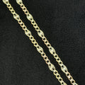 14k Flat Fancy Cuban Tri Color 20" 22" 24" 3.5mm