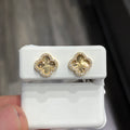 10k Yellow Gold 0.16CTW Natural Diamond Floral Style Earrings