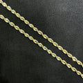 2 Tone 10k Gold Yellow and White Style Rope Chain Unisex 18" 20" 22" 4mm
