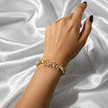 I LOVE YOU Bracelet with Tedy Bears 10k Gold Diamond Cut