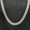 925 Sterling Silver With VVS Moissanite Moon Cut Style Cuban Link Chain
