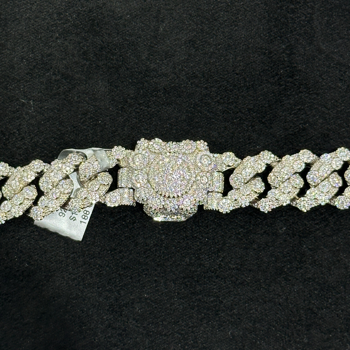 925 Sterling Silver With VVS Moissanite Moon Cut Style Cuban Link Chain