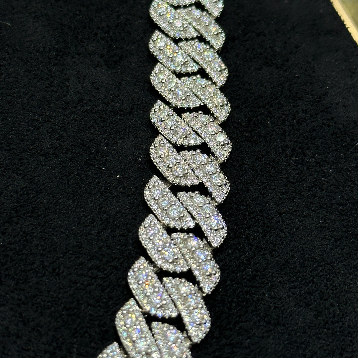 925 Sterling Silver with 39.1 CTW VVS-D Color Moissanite Chain 14mm 22"