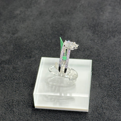 1-1/3 CTW Lab Grown Diamond Ring, 925 Silver