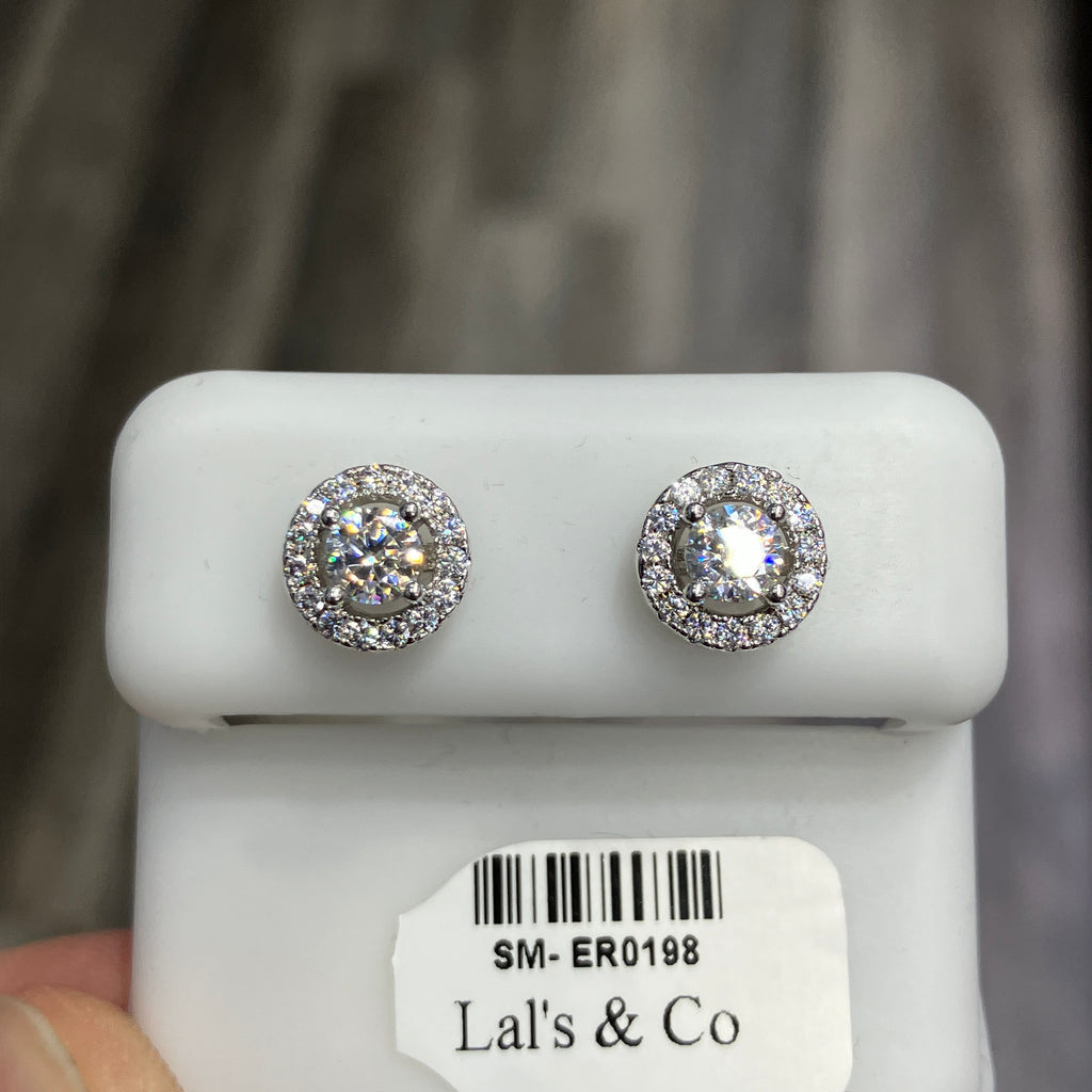 925 Sterling Silver VVS D Round Moissanite Stud Earring Set