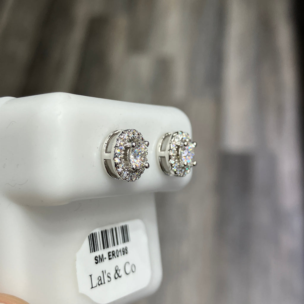 925 Sterling Silver VVS D Round Moissanite Stud Earring Set