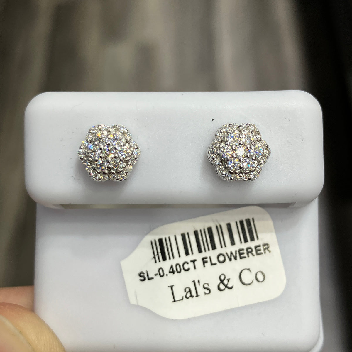 925 Sterling Silver Flower Moissanite Stud Earrings