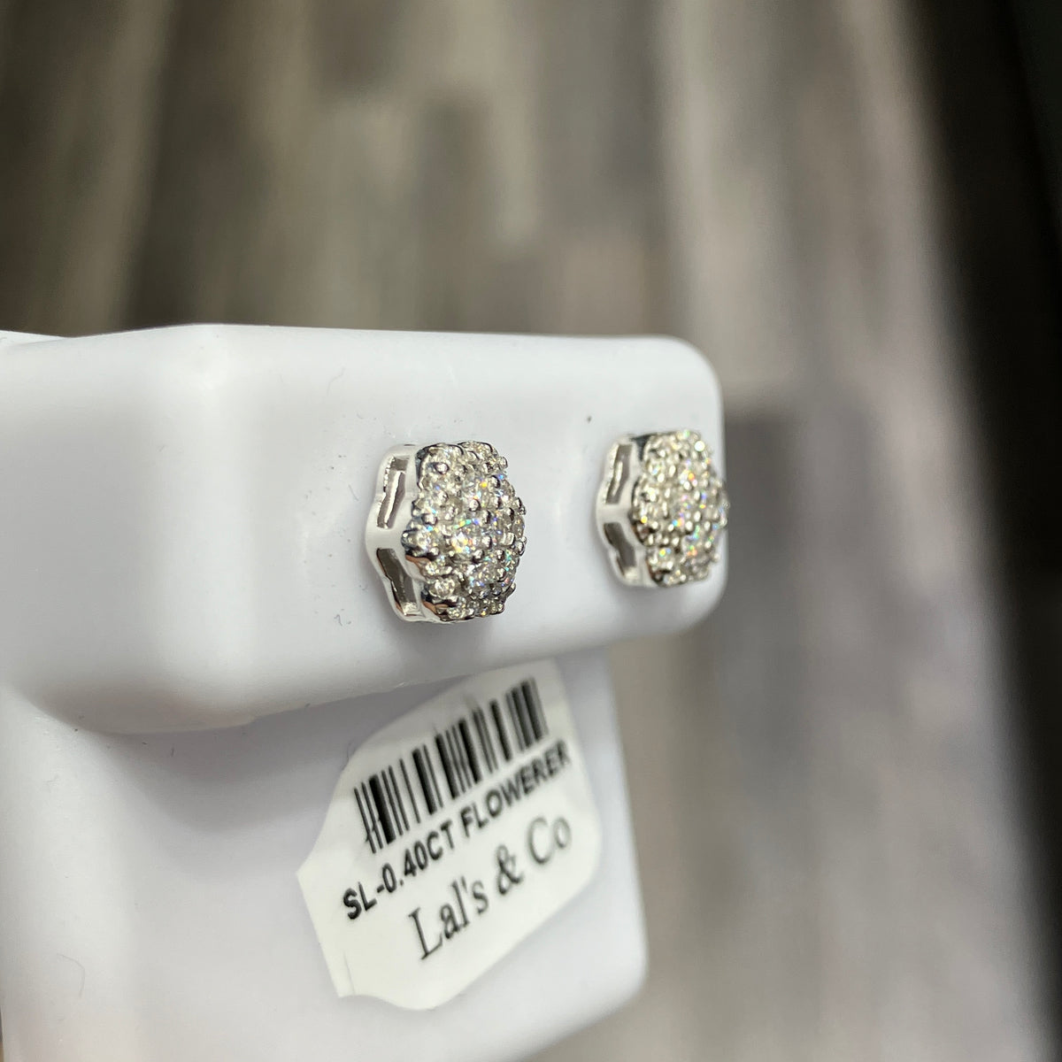 925 Sterling Silver Flower Moissanite Stud Earrings