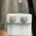 925 Sterling Silver Heart-Shaped VVS-D Moissanite Stud Earrings