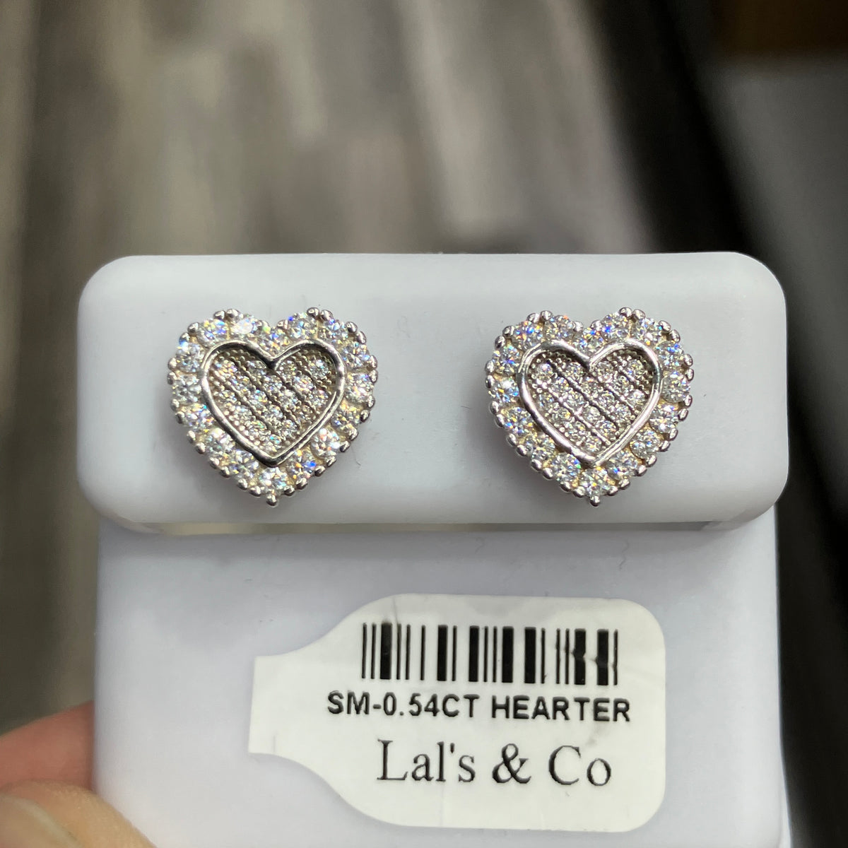925 Sterling Silver VVS-D Moissanite Heart Shaped Earrings Studs