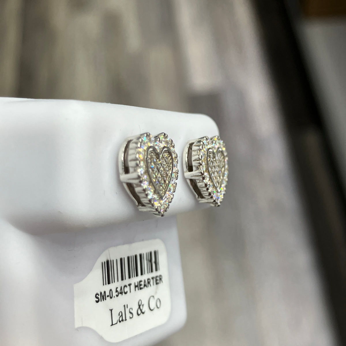 925 Sterling Silver VVS-D Moissanite Heart Shaped Earrings Studs