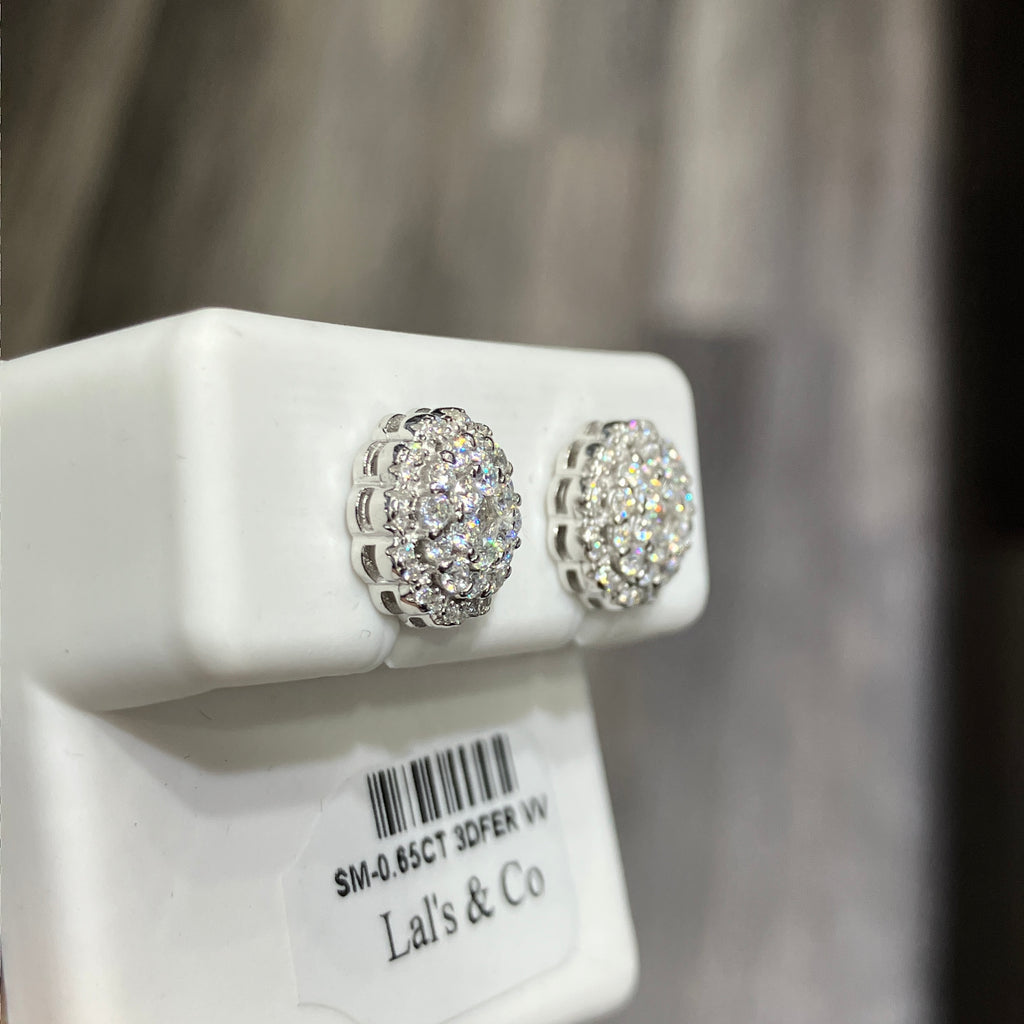 Flower Style 925 Sterling Silver Moissanite 0.65CTW VVS-D Stud Earrings