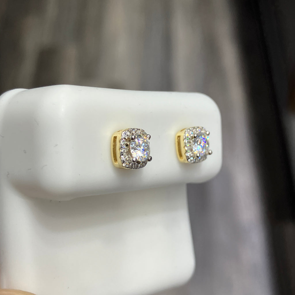 Gold Coated Sterling Silver 925 VVS1-D 0.75CTW Moissanite Earrings