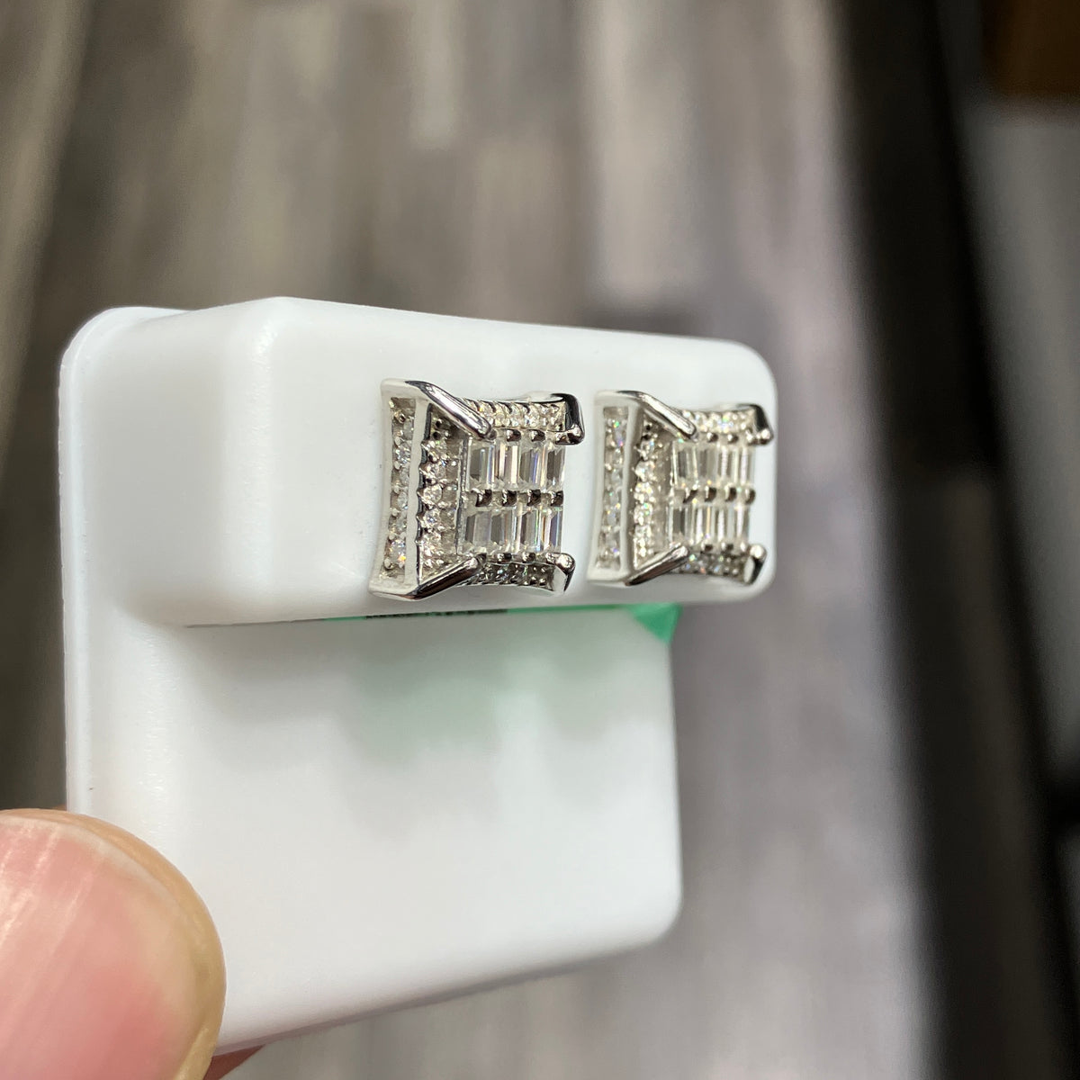 Square Shape 925 Sterling Silver VVS-D Moissanite 1.18CTW Stud Earrings