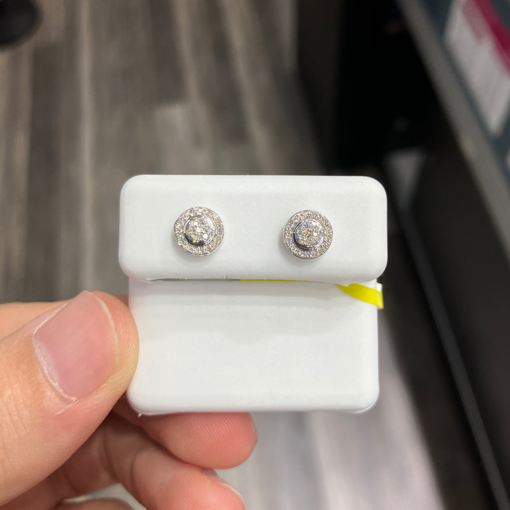 Round Lab-Grown Diamond Stud Earrings in 925 Sterling Silver