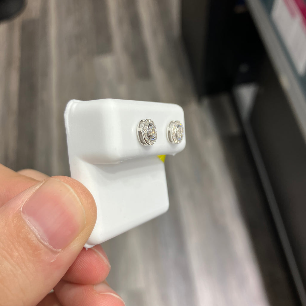 Round Lab-Grown Diamond Stud Earrings in 925 Sterling Silver