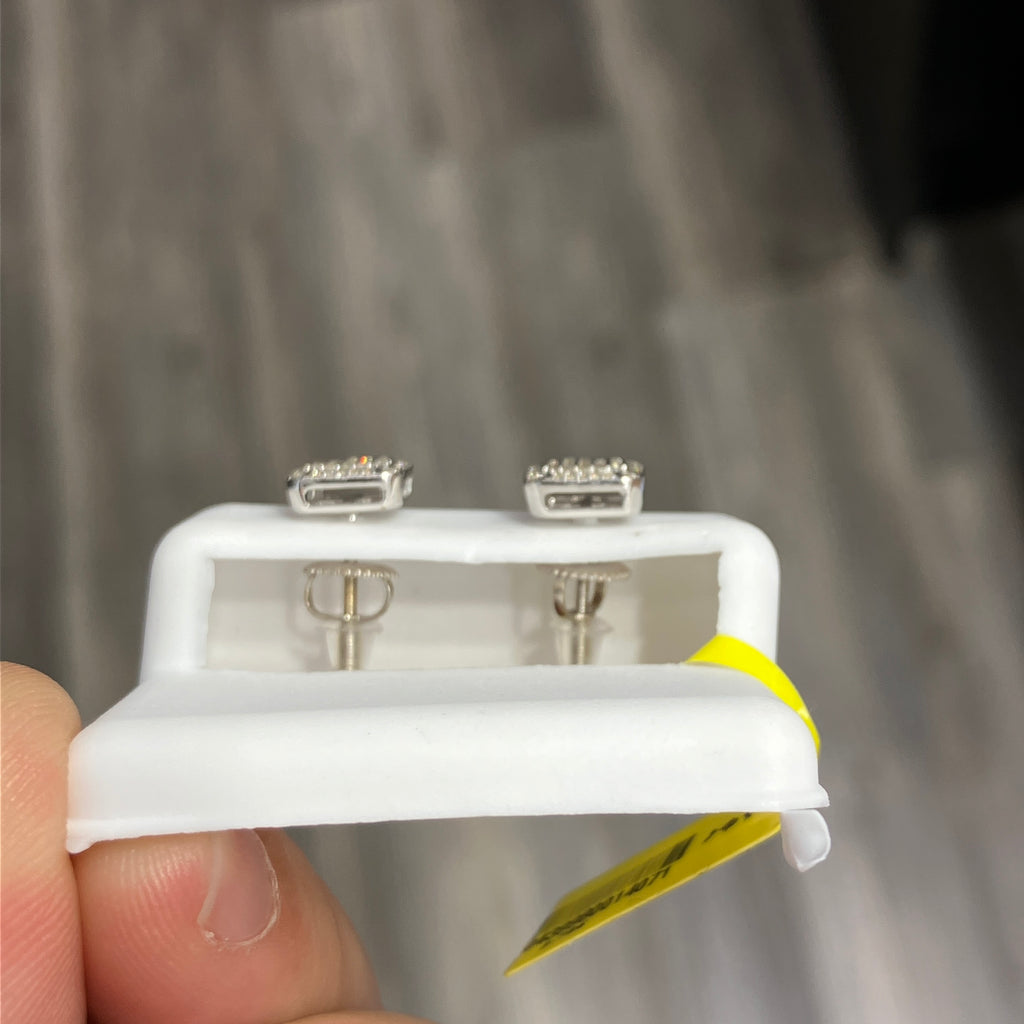 Square Lab-Created Diamond Stud Earrings in 925 Sterling Silver