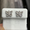 925 Sterling Silver VVS-D 0.92CTW Moissanite Butterfly Shaped Earrings Studs