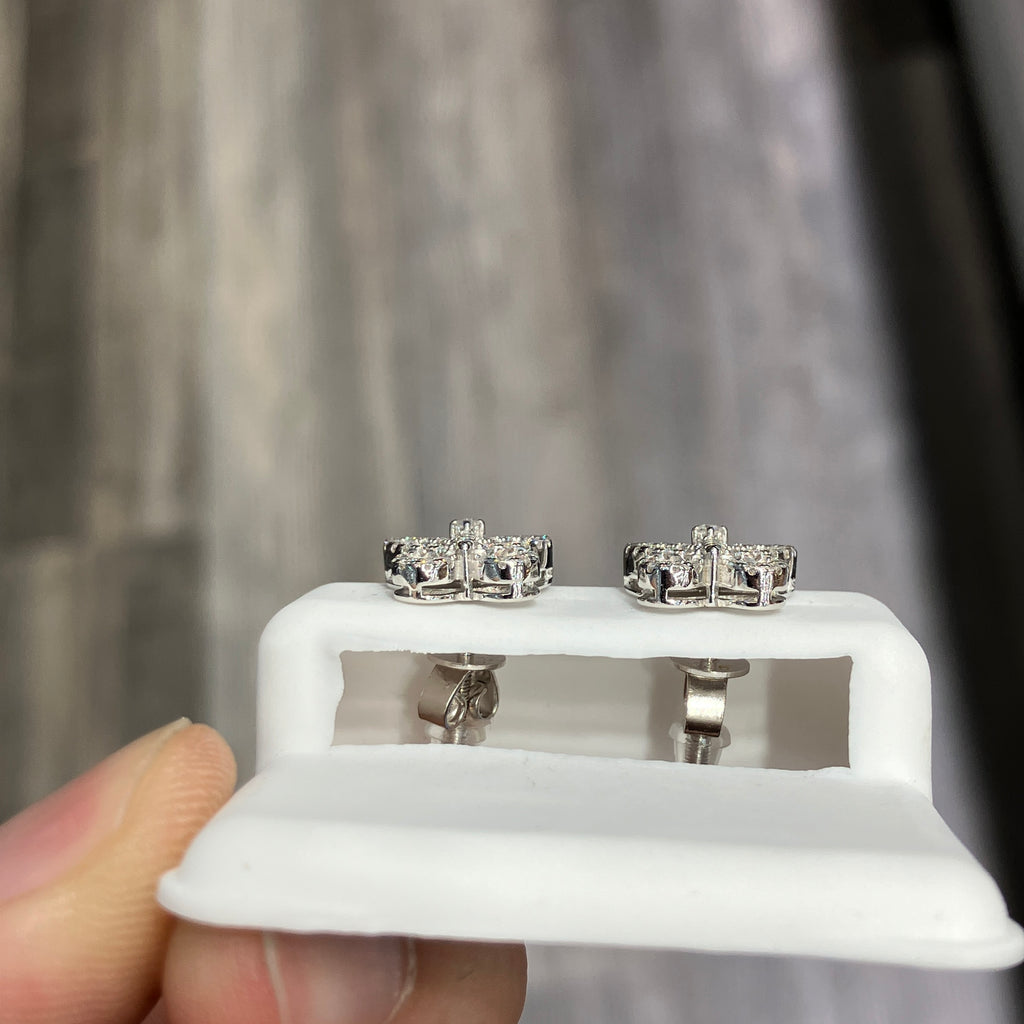 925 Sterling Silver VVS-D 0.92CTW Moissanite Butterfly Shaped Earrings Studs