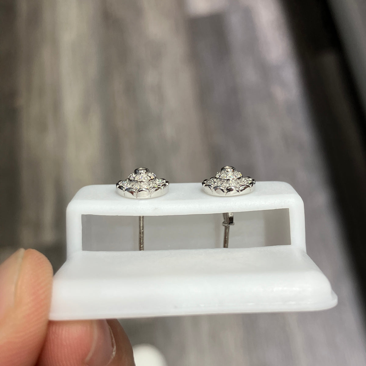 925 Sterling Silver Circle 0.46CTW VVS-D Moissanite Earrings Studs