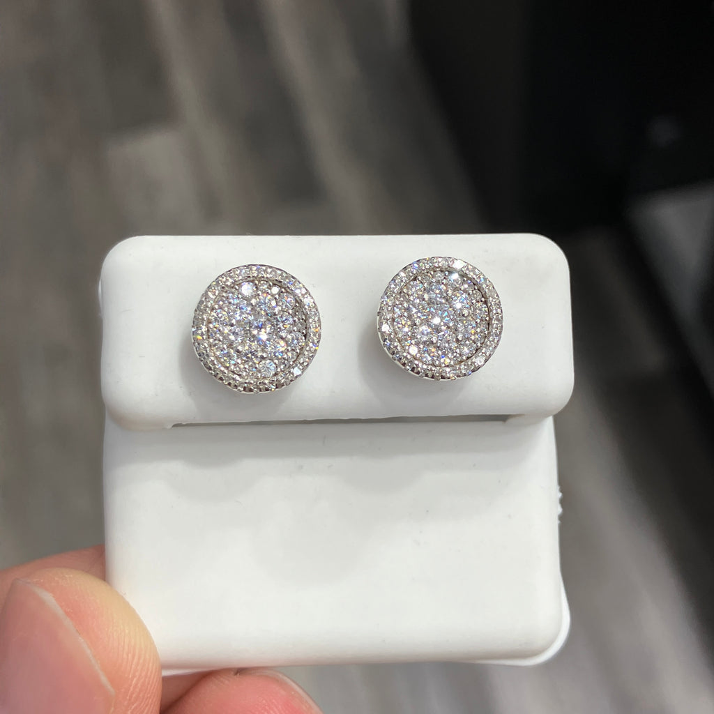 Round Lab-Created Diamond-Like Stud Earrings in 925 Sterling Silver