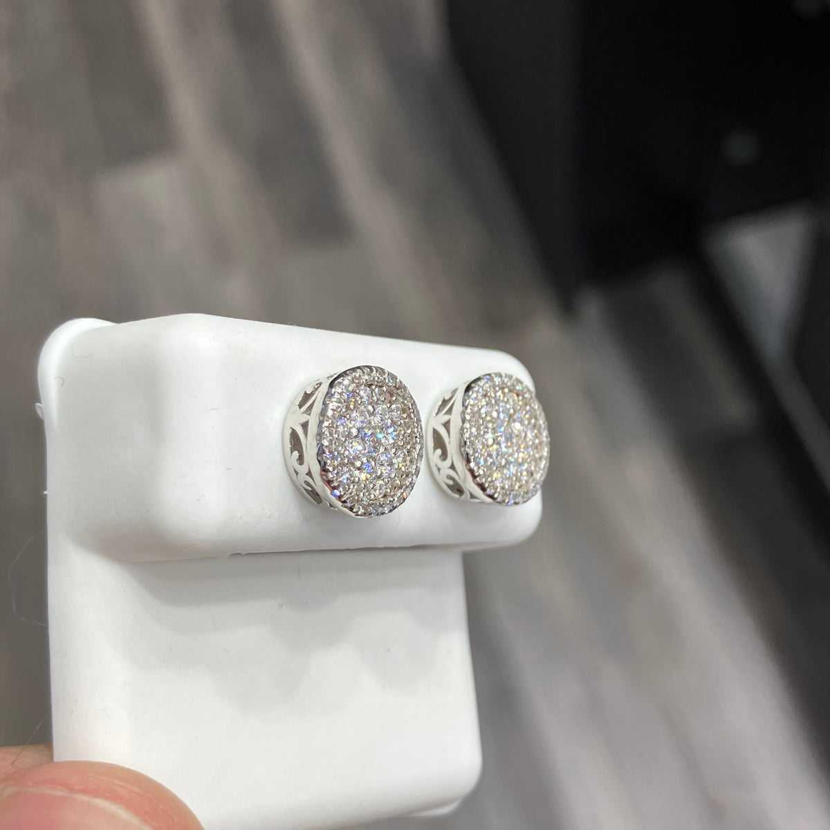 Round Lab-Created Diamond-Like Stud Earrings in 925 Sterling Silver