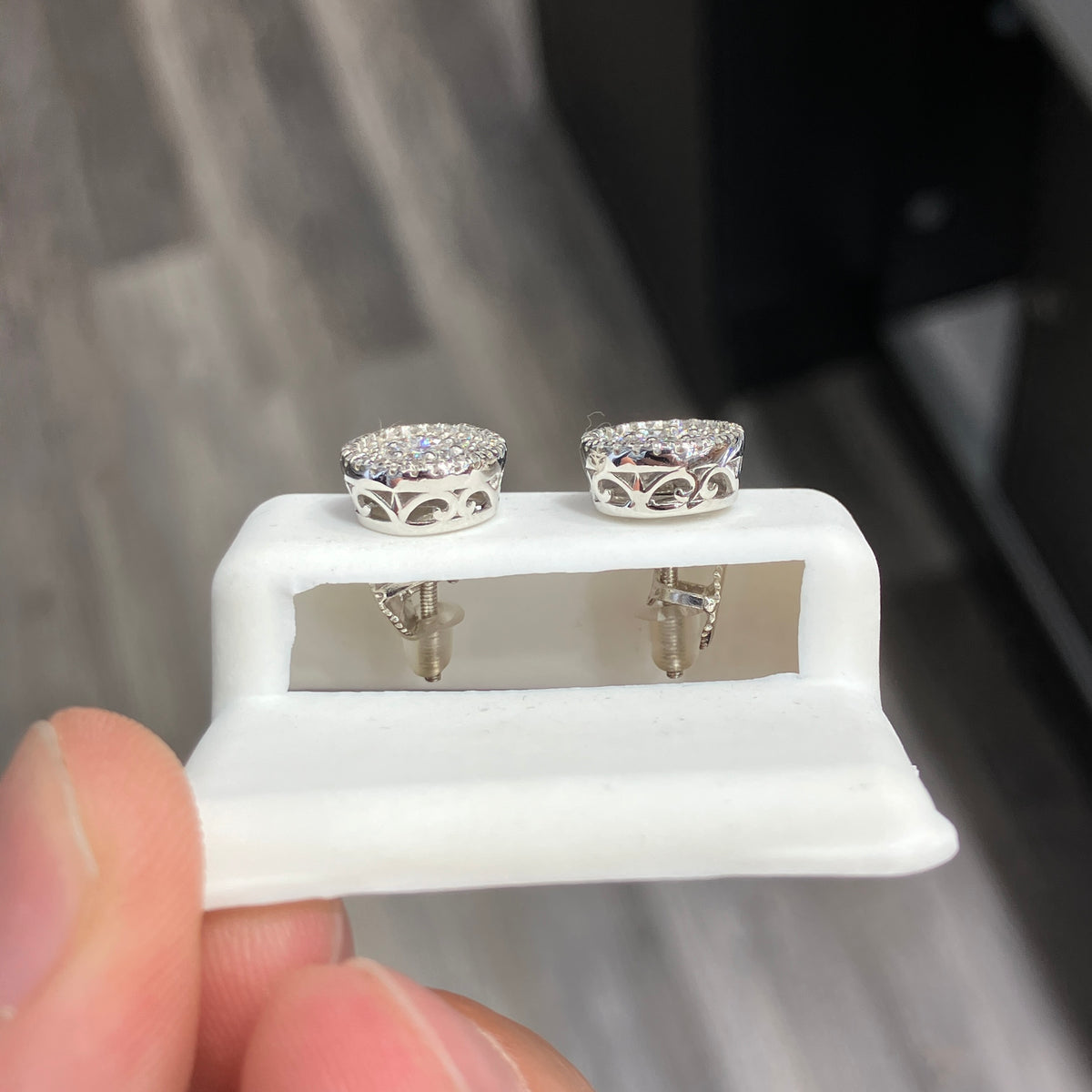 Round Lab-Created Diamond-Like Stud Earrings in 925 Sterling Silver
