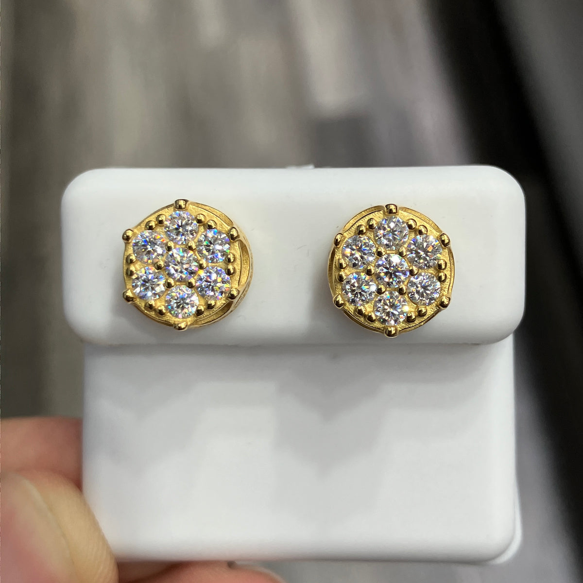 Gold Coated Sterling Silver 925 VVS1-D 1.53 CTW Moissanite Circle Earrings