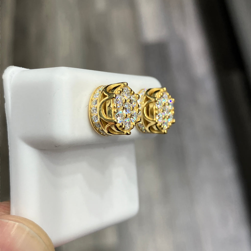 Gold Coated Sterling Silver 925 VVS1-D 1.53 CTW Moissanite Circle Earrings