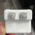 Square Lab-Created Diamond Stud Earrings in 925 Sterling Silver
