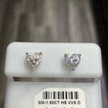 Heart Shaped Solitaire 1.60CTW VVS-D Moissanite Studs 925 Sterling Silver Earring Set