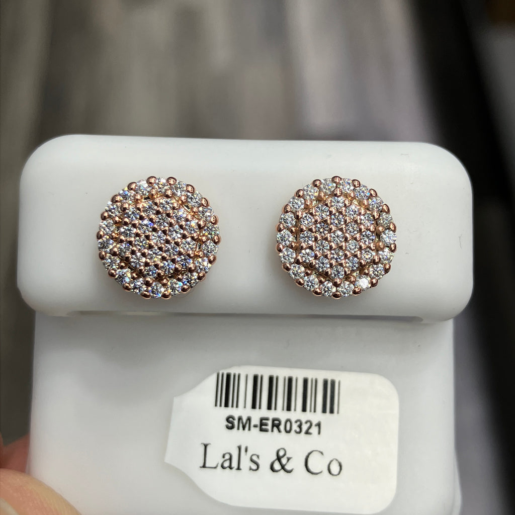 Rose Gold Coated Sterling Silver 925 VVS1-D 0.60 CTW Moissanite Circle Earrings