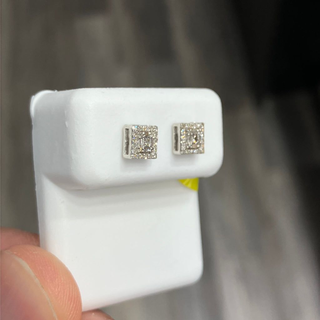 Lab-Created Diamond Stud Earrings in 925 Sterling Silver