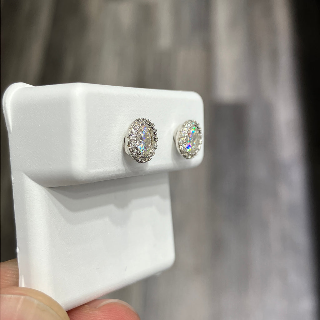 925 Sterling Silver Moissanite 0.50CTW VVS-D Round Stud Earrings
