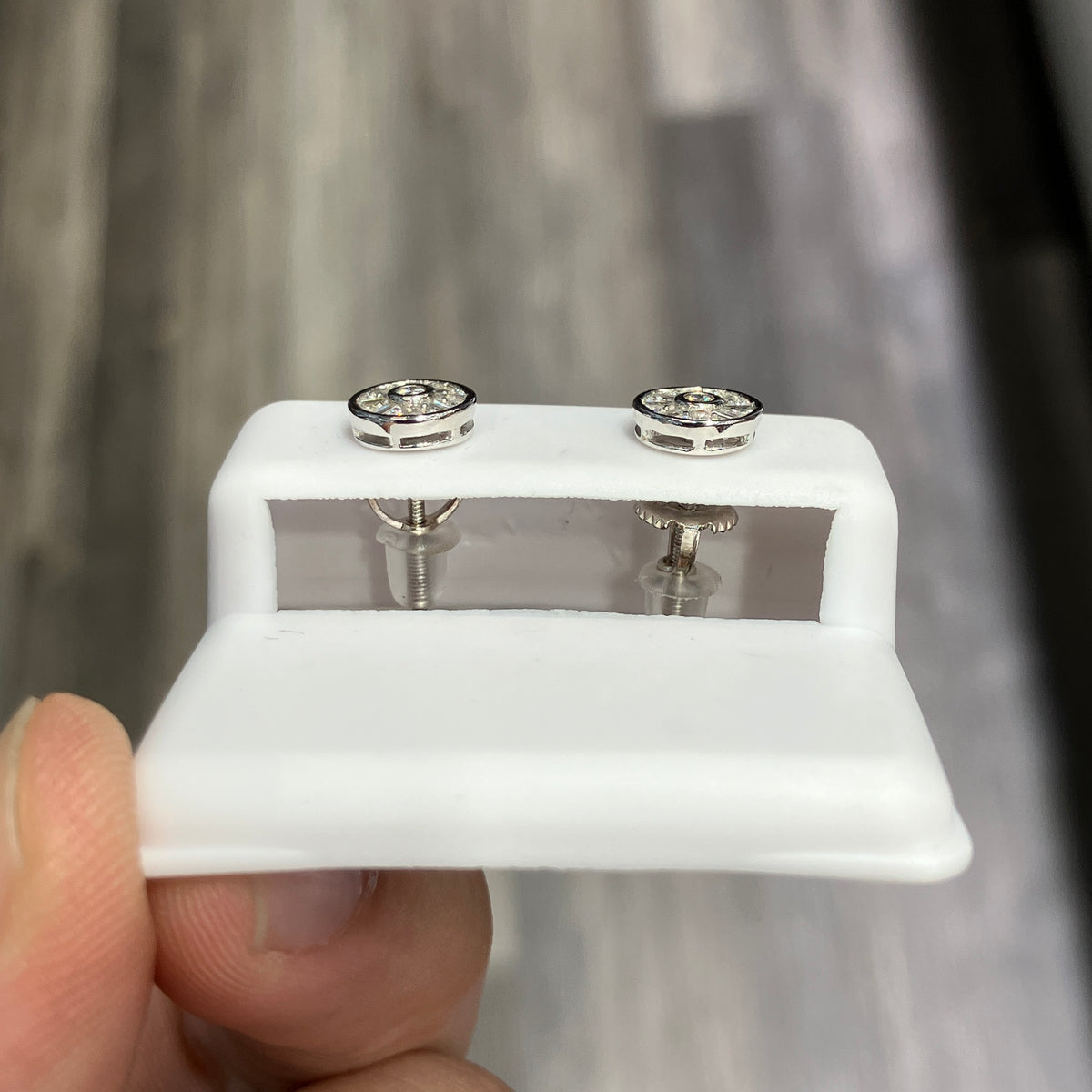 925 Sterling Silver Circle 0.59CTW VVS-D Moissanite Earrings Studs