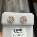 Rose Gold Coated Sterling Silver 925 VVS1-D 0.80 CTW Moissanite 10mm Circle Earrings